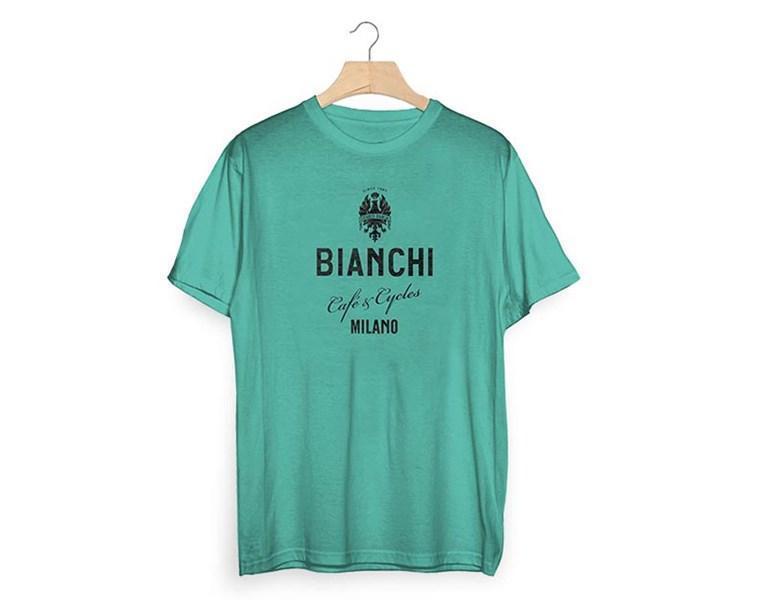 Bianchi Tričko  Café and Cycles celeste balvnené tričko s krátkym rukávom