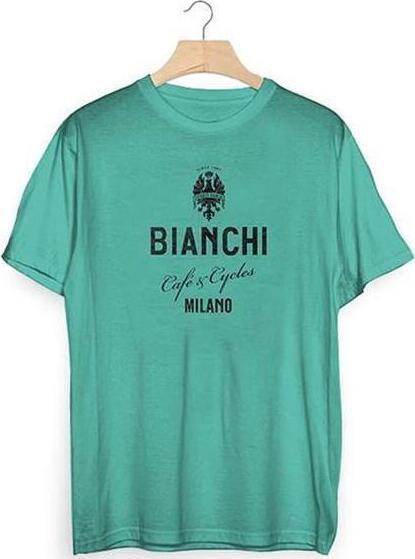 Bianchi Tričko  Café and Cycles celeste balvnené tričko s krátkym rukávom