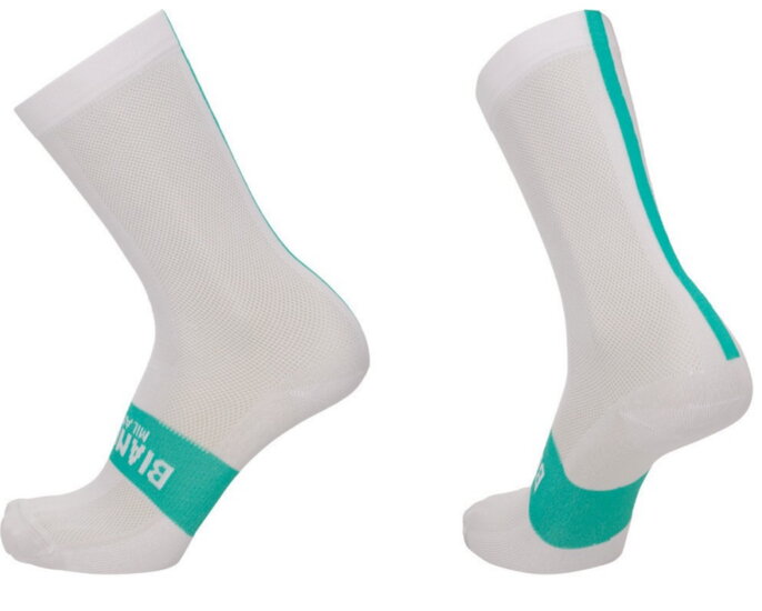 Bianchi milano classic unisex cyklisticke ponožky biele