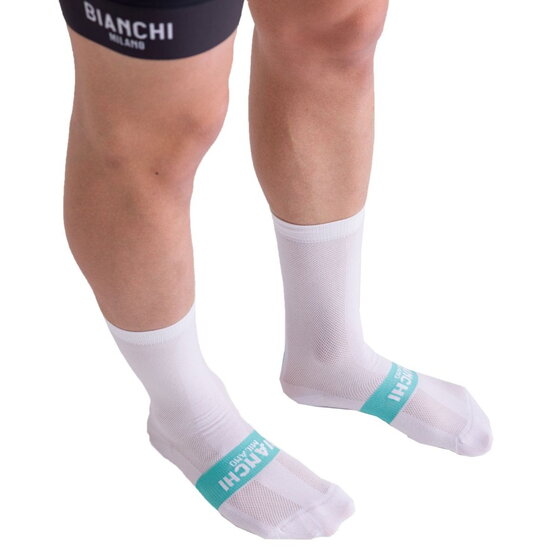 Bianchi milano classic unisex cyklisticke ponožky biele1