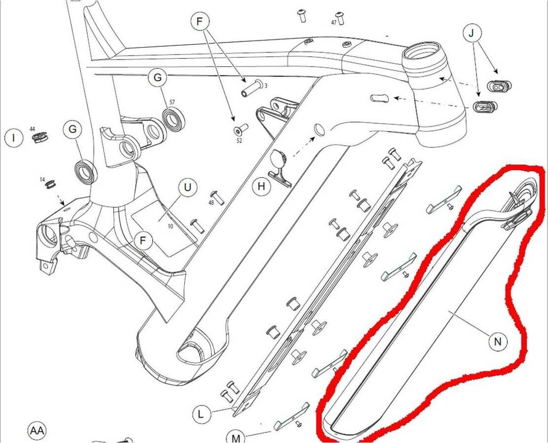 Ca battery cover dt bottom exit t50wh