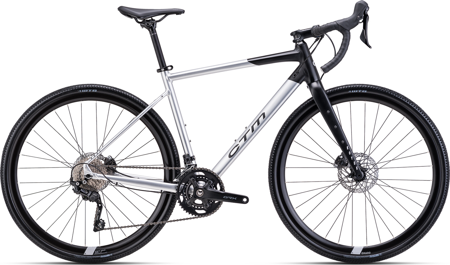 Ctm koyuk 2 0 gravel bike strieborna matna cierna