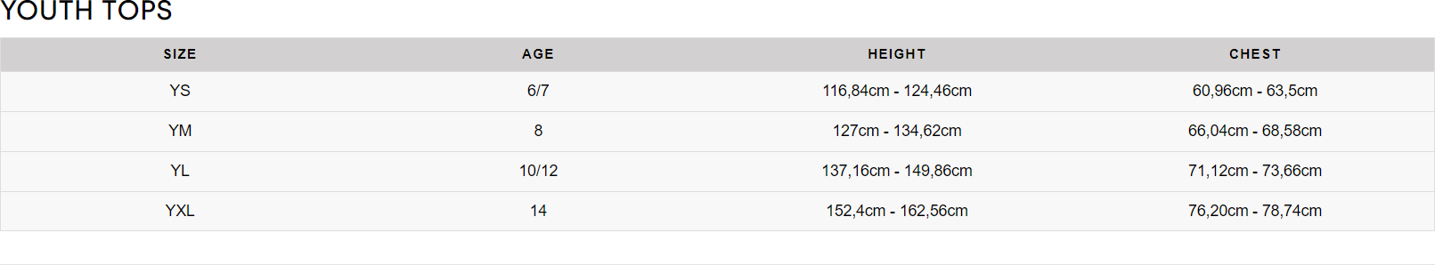 Fox detska tabulkavelkosti tops