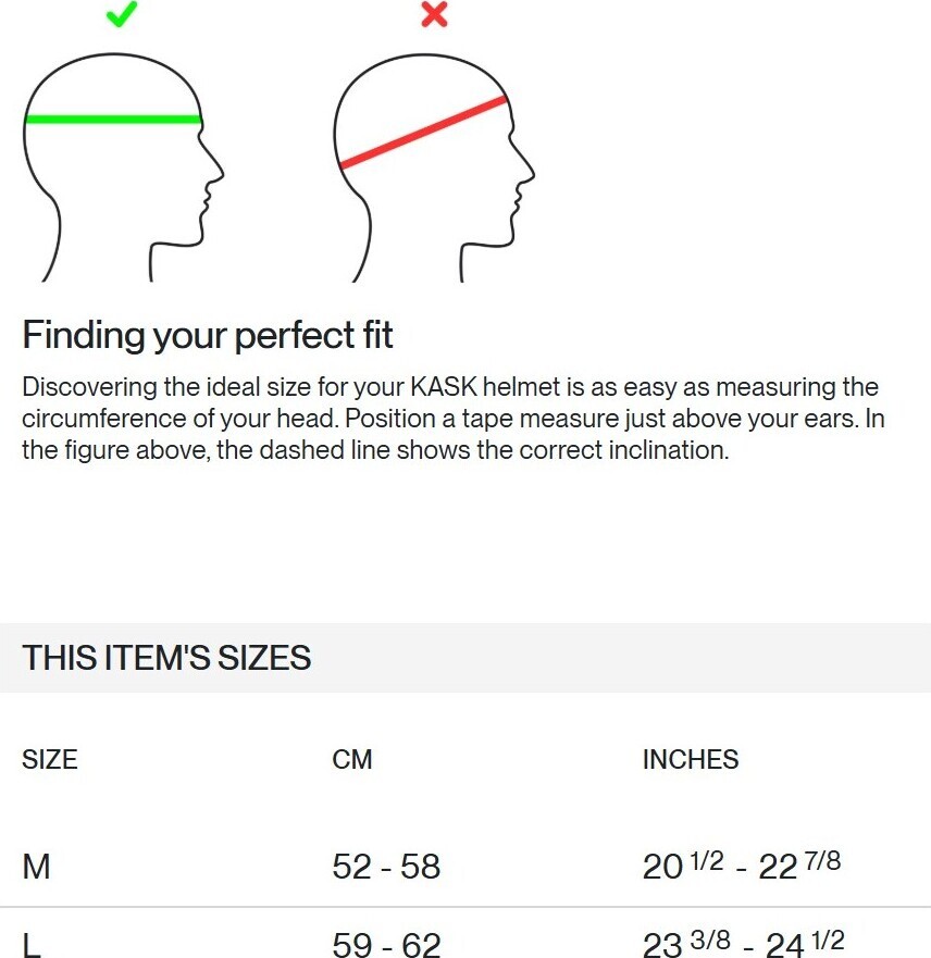 Kask nirvana tabulka velkosti