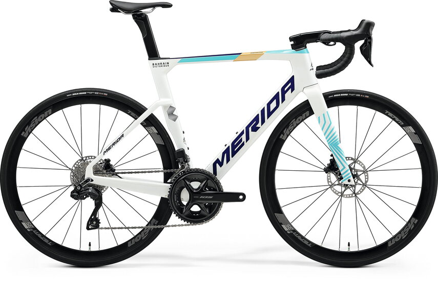 Merida reacto 5000 teal perleťovo biely aero bike