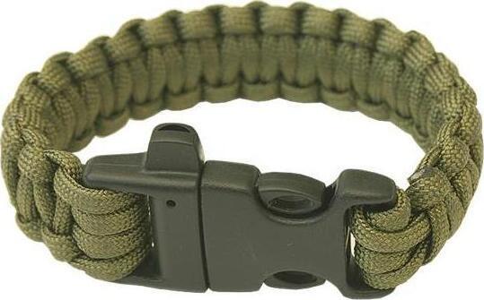 YATE Náramok Paracord flint Paracord bracelet with plastic buckle and whistle