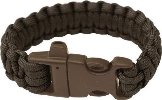 YATE Náramok Paracord flint Paracord bracelet with plastic buckle and whistle