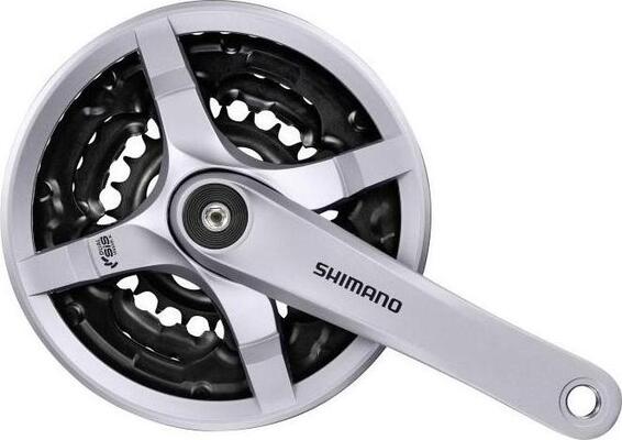 Shimano TY501 170MM 42/34/24Z. 6/7/8-K. Silver MTB Crankset