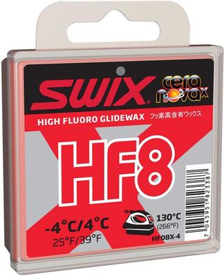 Swix HF8 červený 40 g (-4°C / 4°C) Sklzový vosk