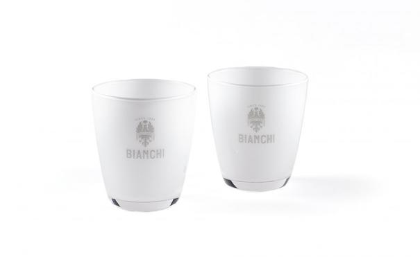 Bianchi Café & Cycles water glasses