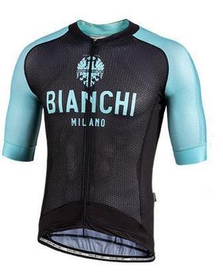 Bianchi Milano 2019 SAVIGNANO Short Sleeve Full Zip Cycling Jersey BLACK 