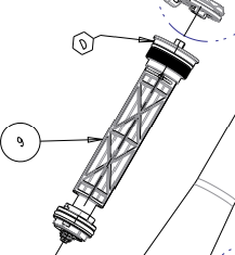 Manitou 32 mm KIT, COMPRESSION DAMPER, KWIK TOGGLE Tlumící patrona komprese 