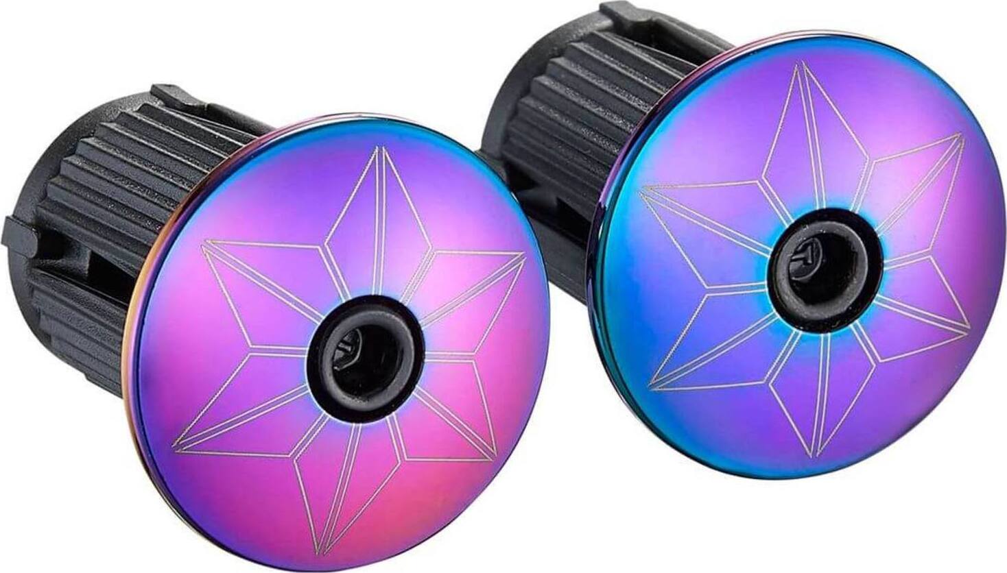 Supacaz Super Sticky Kush - Star Fade – Oil Slick + Oil Slick Plugs Bar tape