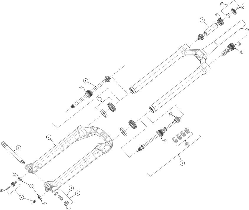 Manitou Mattoc Comp MY22+ ABS+ Trail Damper 34 mm Compression damper assembly