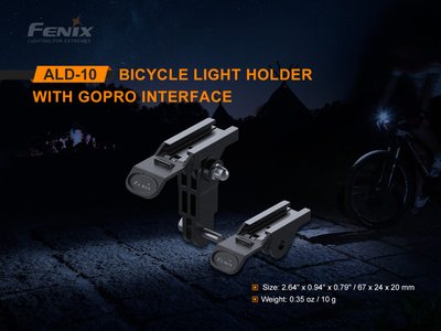 Fenix Adaptér ALD-10 pre cyklosvetlá do GoPro držiaka Adaptér na svetlá