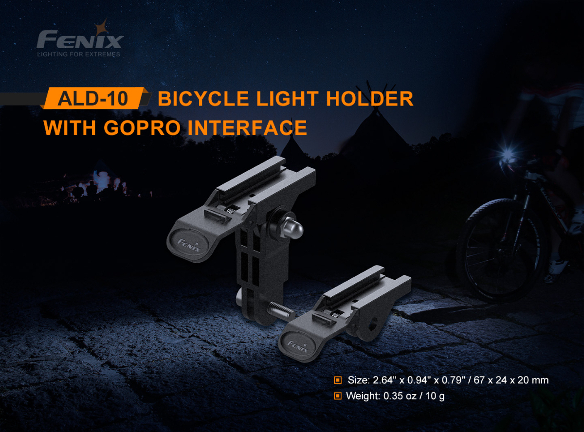 Fenix ALD-10 adapter for bike lights to GoPro mount Adapter for the light