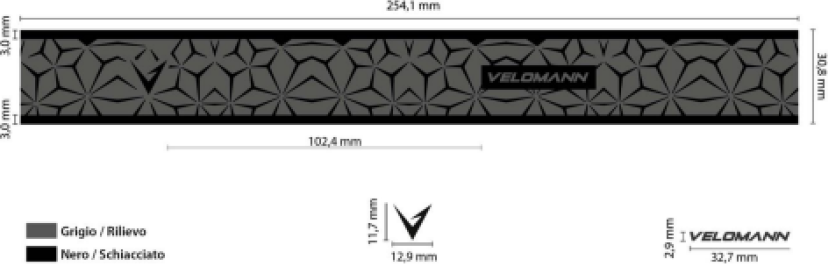 Velomann LEAF 35 Soft touch 3,4 mm, Full black (Gravel) Bar tape