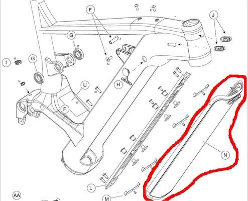 Cannondale Kryt baterie BATTERY COVER DT BOTTOM EXIT 750WH Kryt baterie