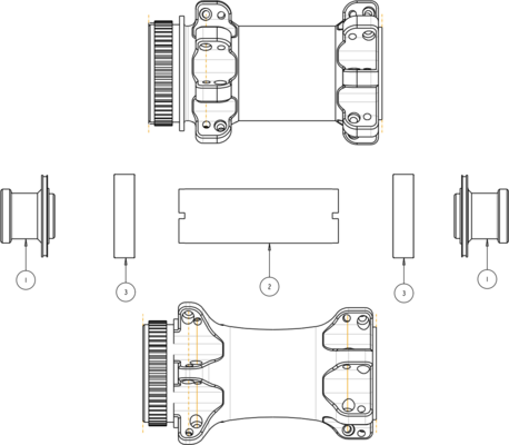 SUNringle SRX/Bubba CL F Hub Spacer Tube Kit 100mm Oska predního náboje