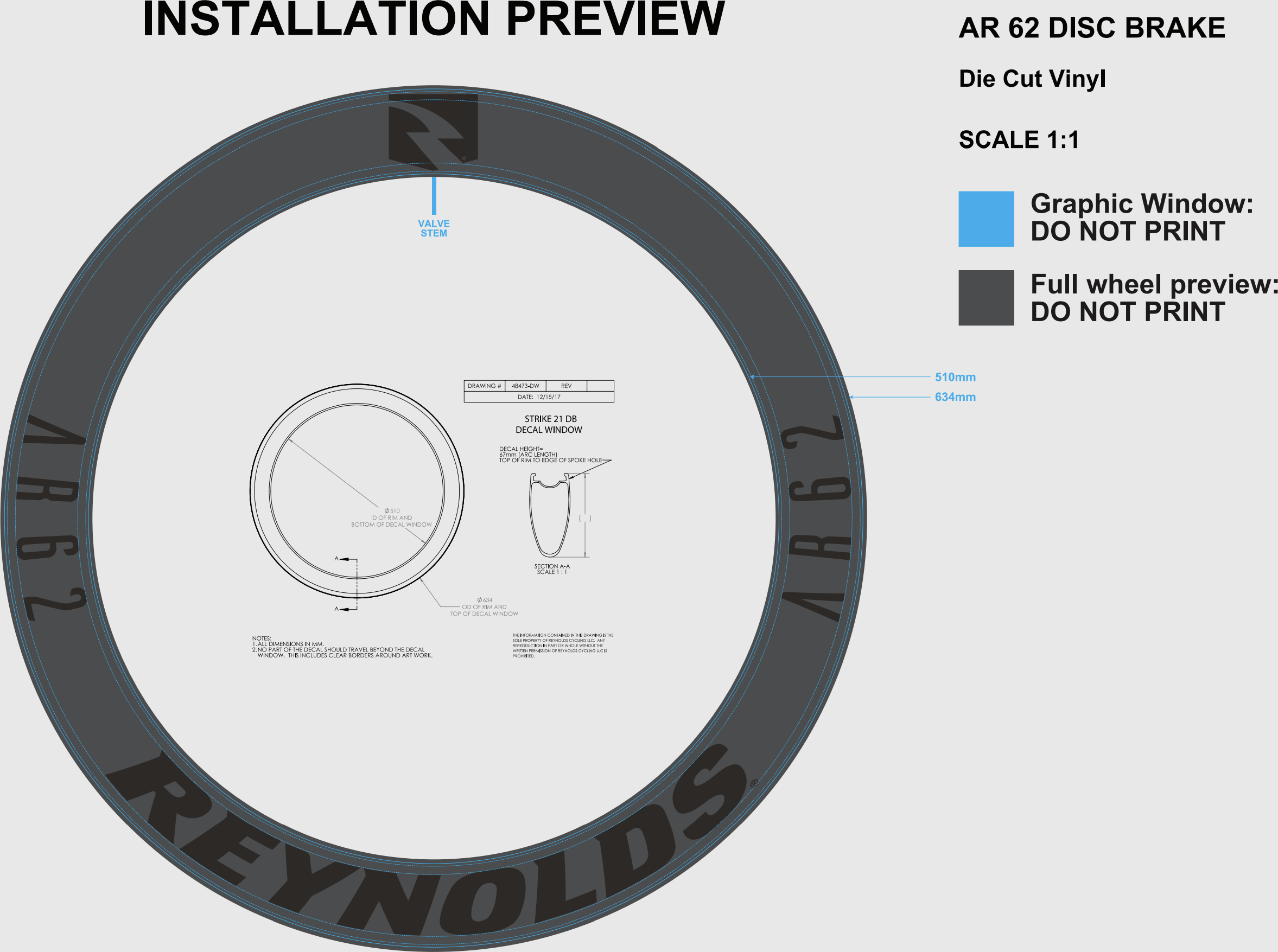 Reynolds Wheel Decal Kit DECAL AR62 DB Decal kit