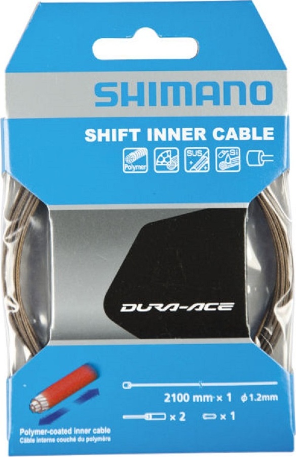 Shimano řadící lanko s polymerem 1,2x2100 mm Řadicí lanko