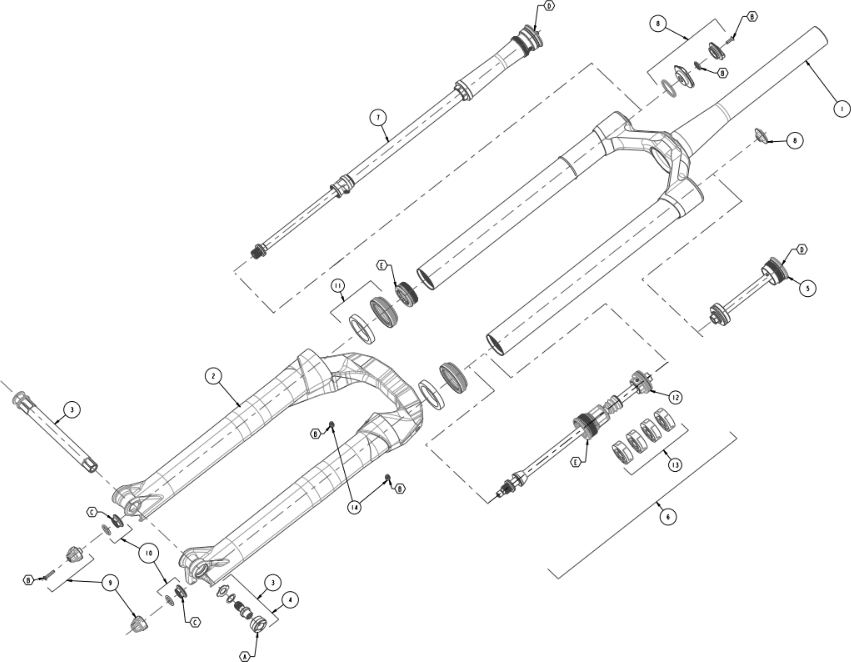 Manitou Mattoc Pro/Expert MY22+ Dorado Air Spring Assy 34 mm Zostava vzduchovej pružiny