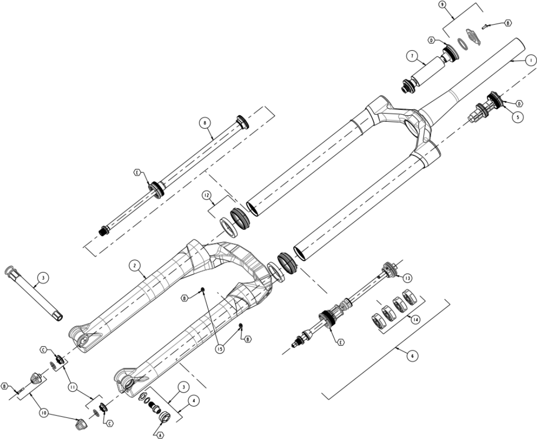 Manitou Mattoc Expert MY22+ Rebound Damper Assy 34 mm Rebound damper assembly